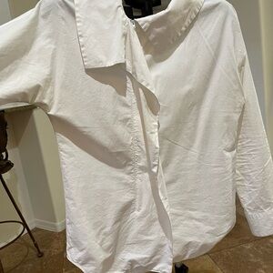 Crisp cotton White Long-Sleeve Blouse